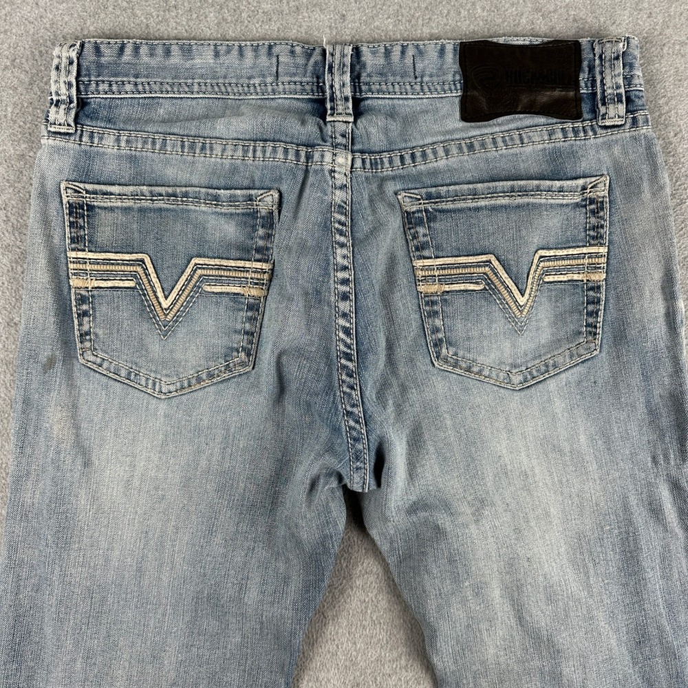 Rock & Roll Denim Jeans Men 34 Blue Revolver Straight Slim Straight Rodeo Cowboy - Picture 13 of 15